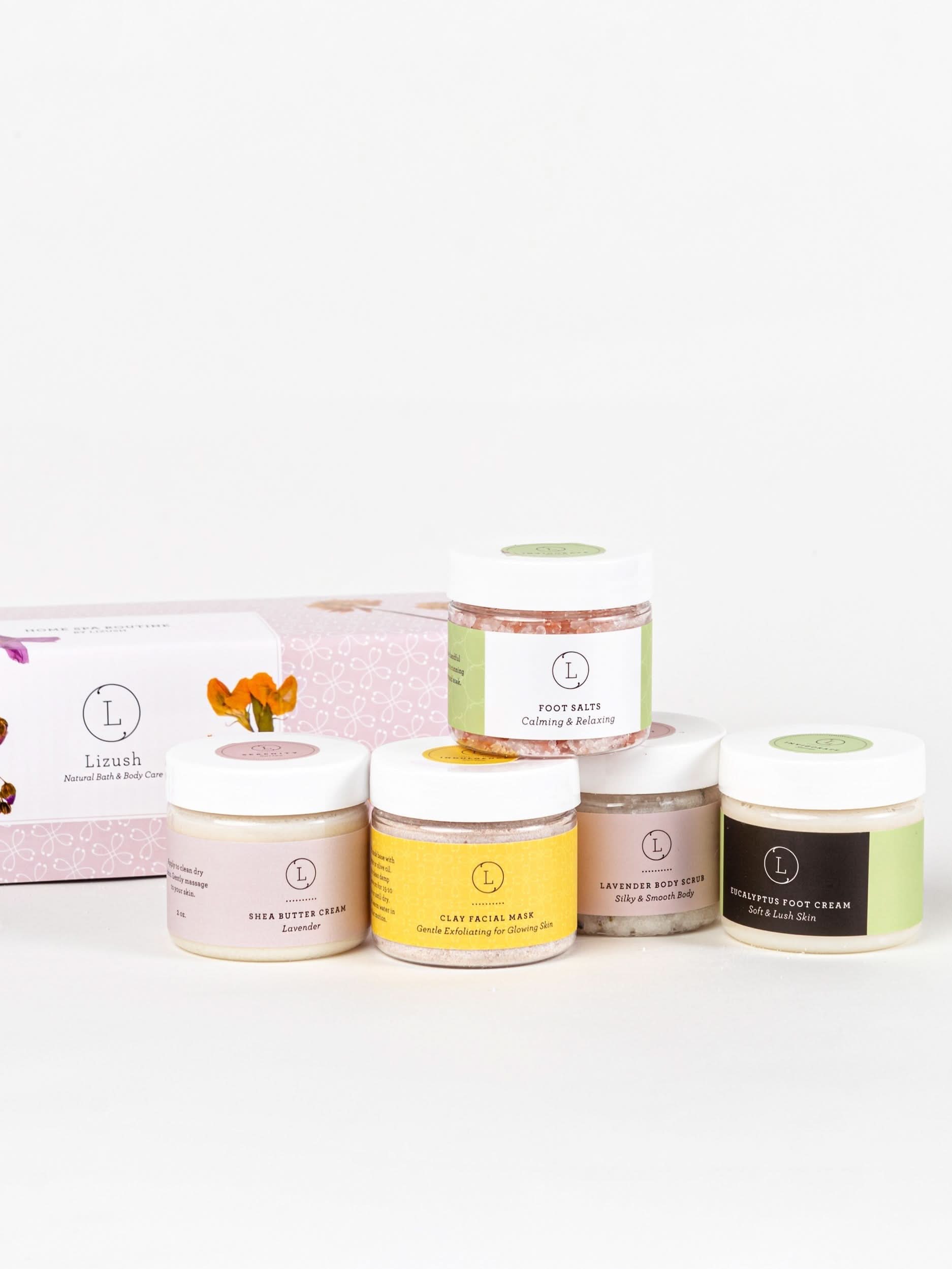 Lizush Citrus Gifts Full body Luxury Home Spa Routine Set  - Perfect thinking of you gift