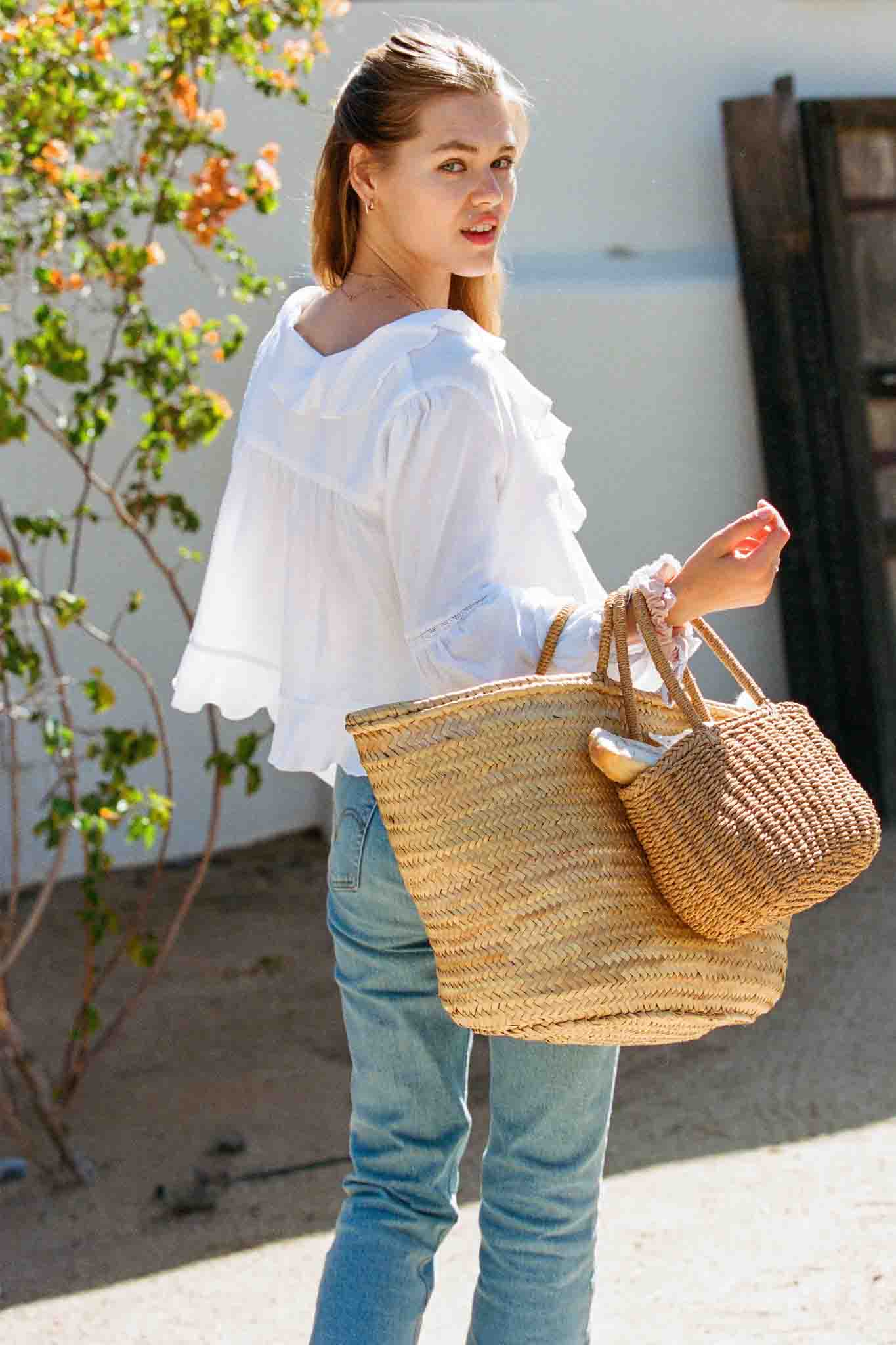 Houston Top - White Ruffle
