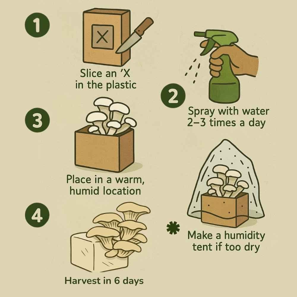Mushroom Grow Kit Co. Oyster Mushrooms Premium Blue Oyster Mushroom Growing Kit - 5 LBS
