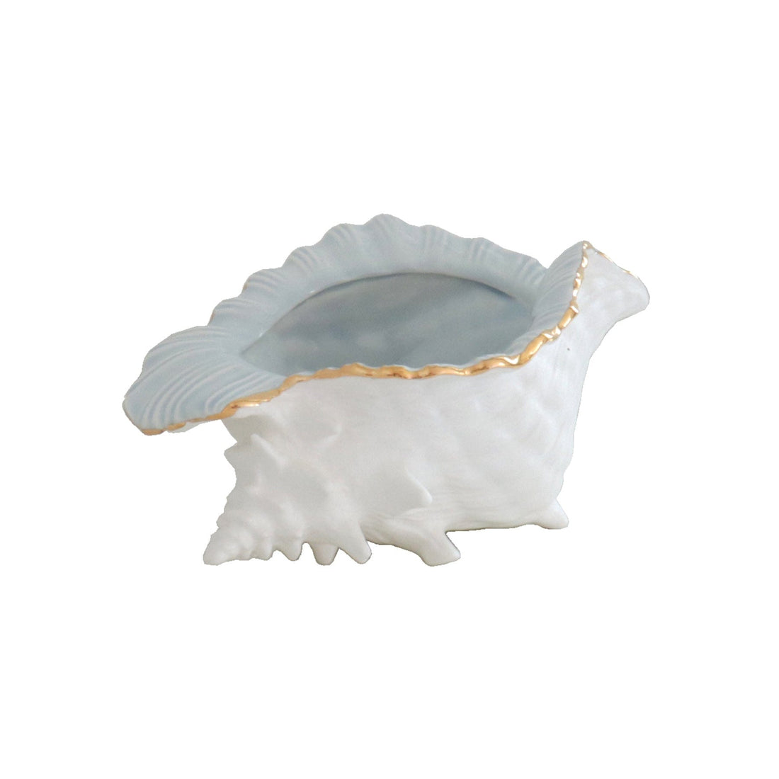 Ruby Clay Company Accessory Conch / Pale Sheer Blue Conch Bowl with 22K Gold Accent