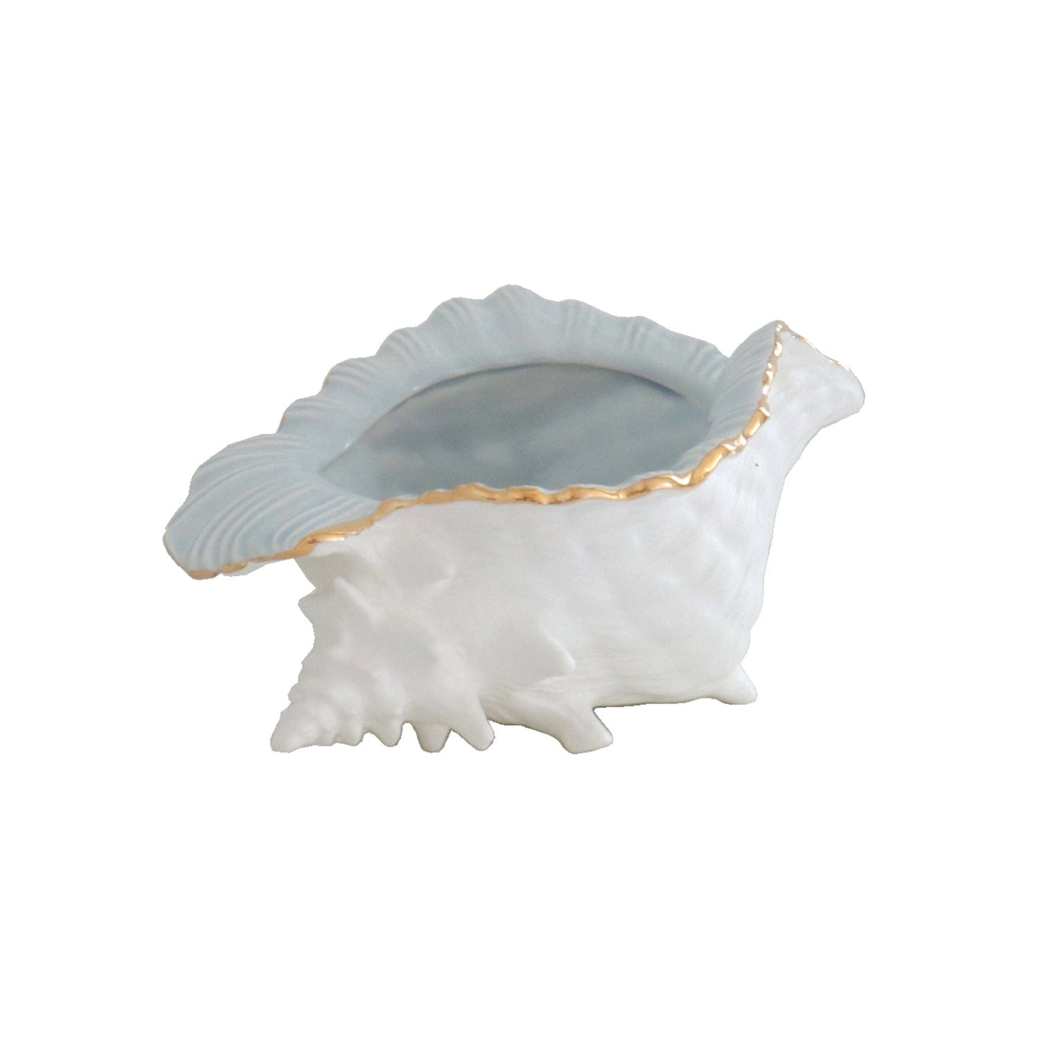 Ruby Clay Company Accessory Conch / Pale Sheer Blue Conch Bowl with 22K Gold Accent