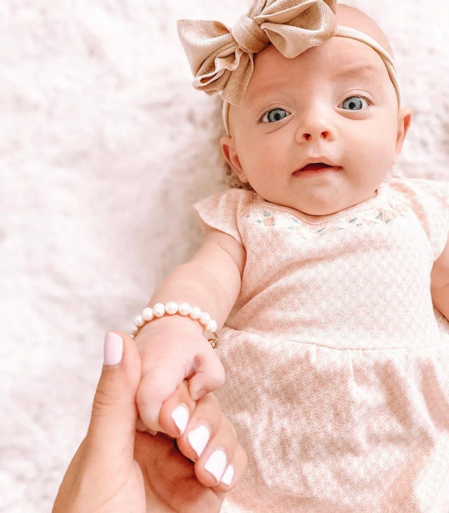 Gold-Filled Freshwater Pearl Baby Bracelet | Hypoallergenic Keepsake Gift | Matching Mommy &amp; Me Jewelry