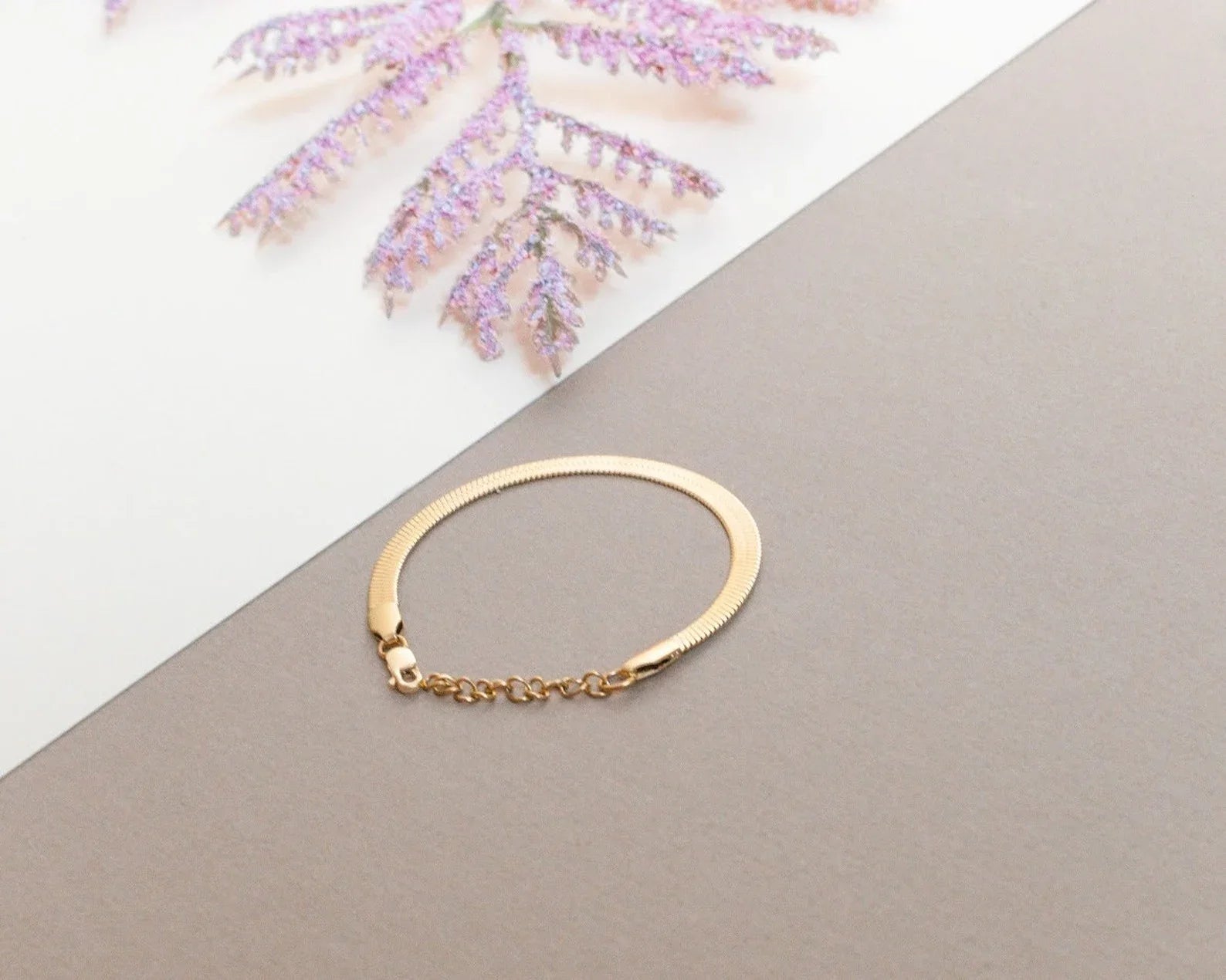 Gold Herringbone Bracelet