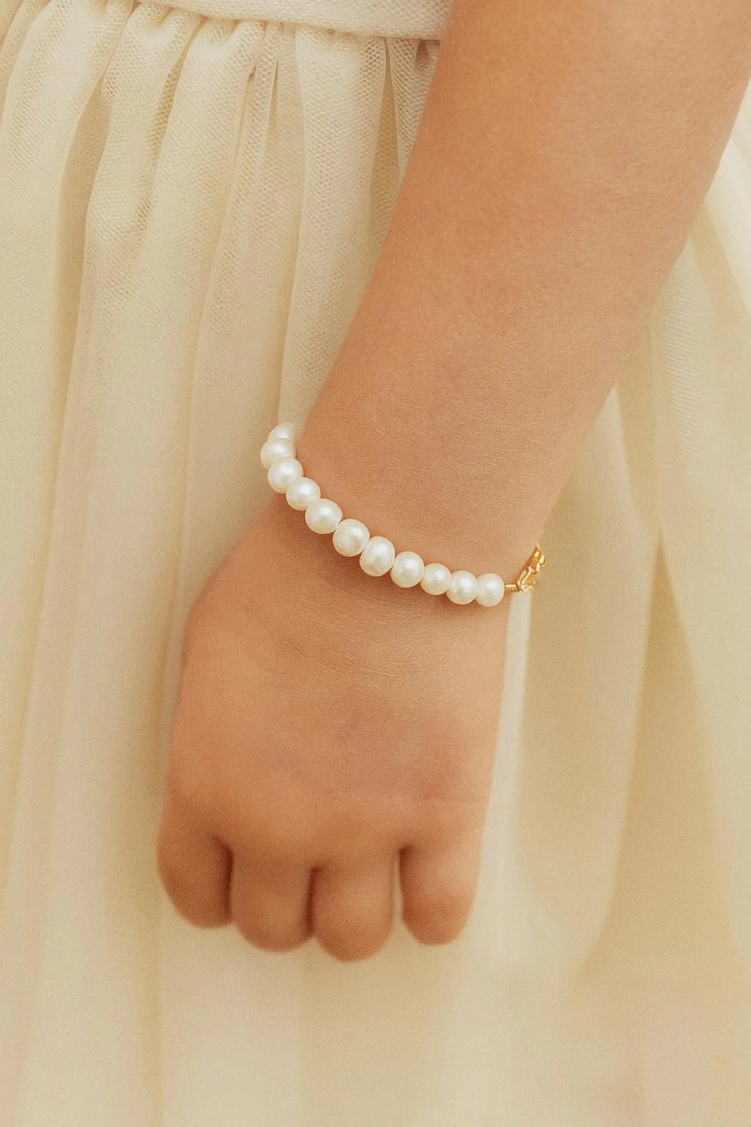 Gold-Filled Freshwater Pearl Baby Bracelet | Hypoallergenic Keepsake Gift | Matching Mommy &amp; Me Jewelry