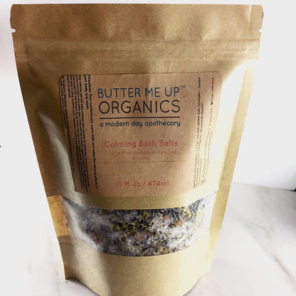 Butter Me Up Organics Bath Calming Bath Salts / Detox / Relaxation / Lavender &amp; Chamomile / Essential Oils / Organic Herbs / Herbal Bath Salts for Relaxation Stress