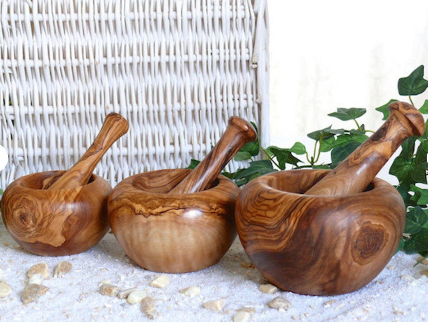 Rustic mortar Olive Wood Mortar and Pestle - My American Goods