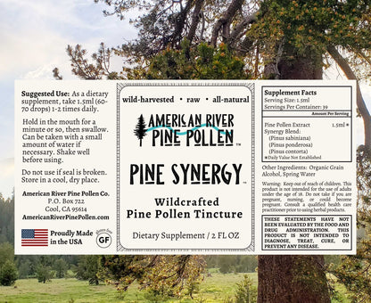 AmericanRiverPinePollen 2 Wildcrafted USA Pine Pollen Tincture/Extract - Pine Synergy