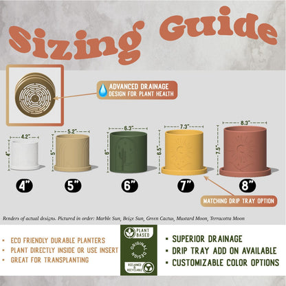 Modern Indoor Planter with Drainage – 3D Printed Fluted Plant Pot, Vertical Ribbed Design, Minimalist Decor Accent, Mid-Bubble