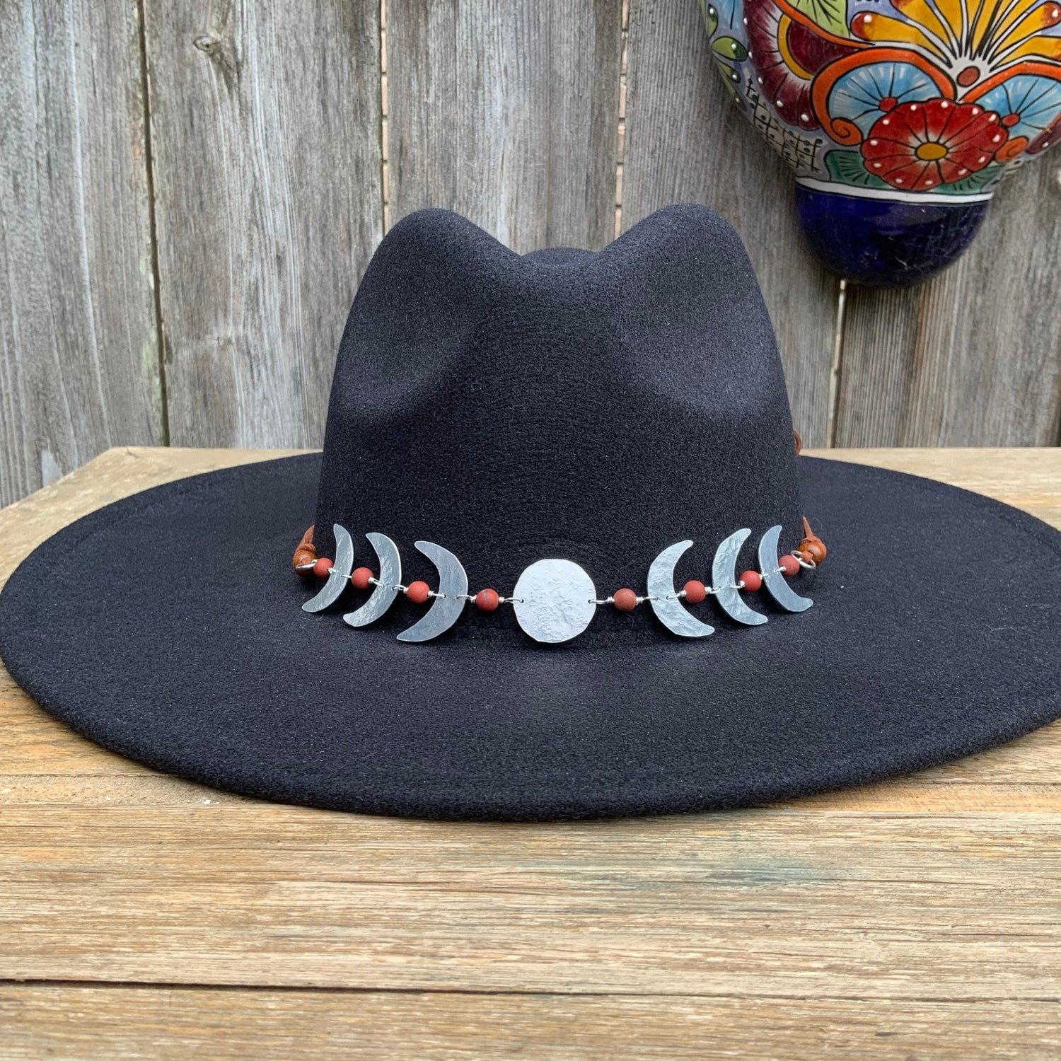 Moon Phase Hatband, Celestial Hat Band