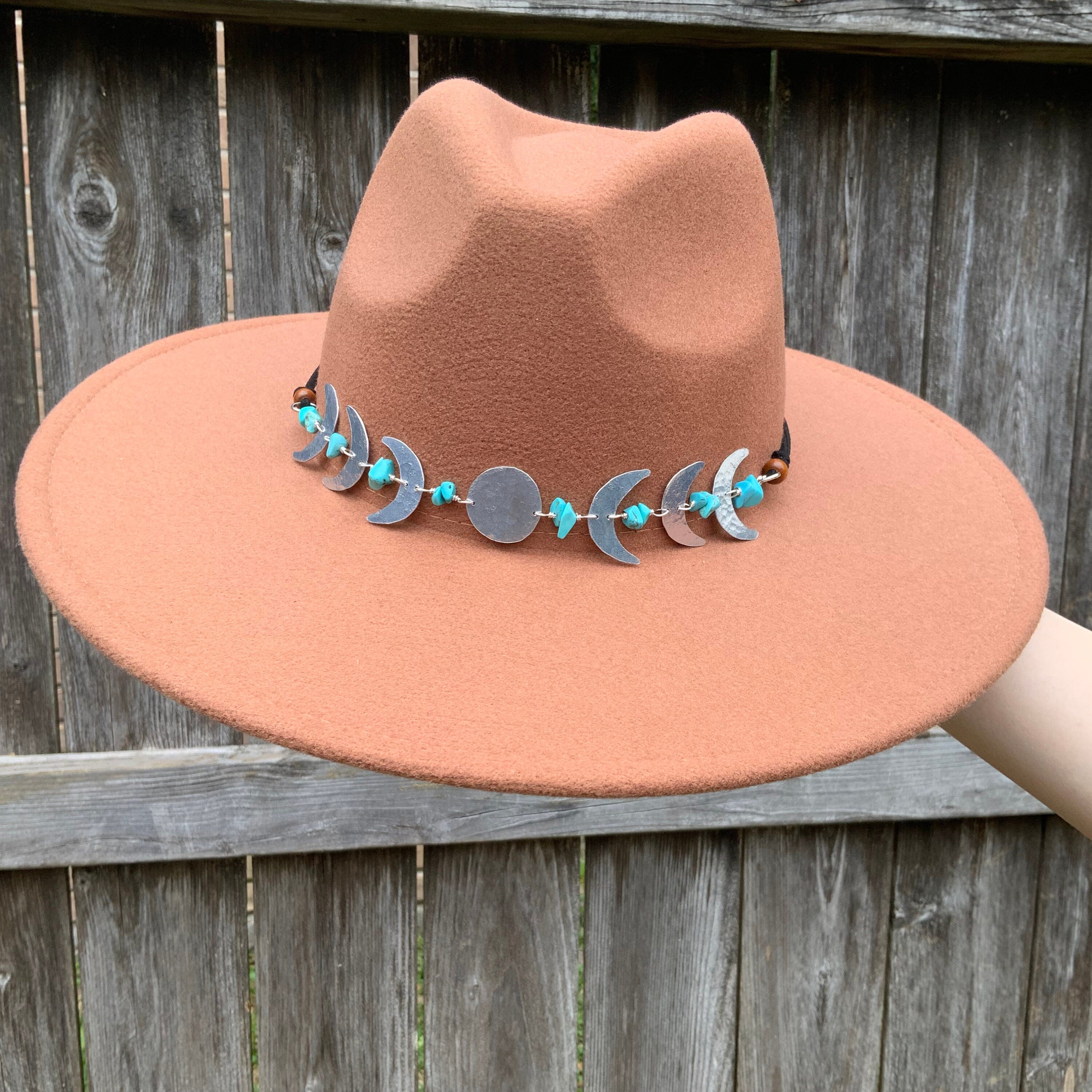 Moon Phase Hatband, Celestial Hat Band