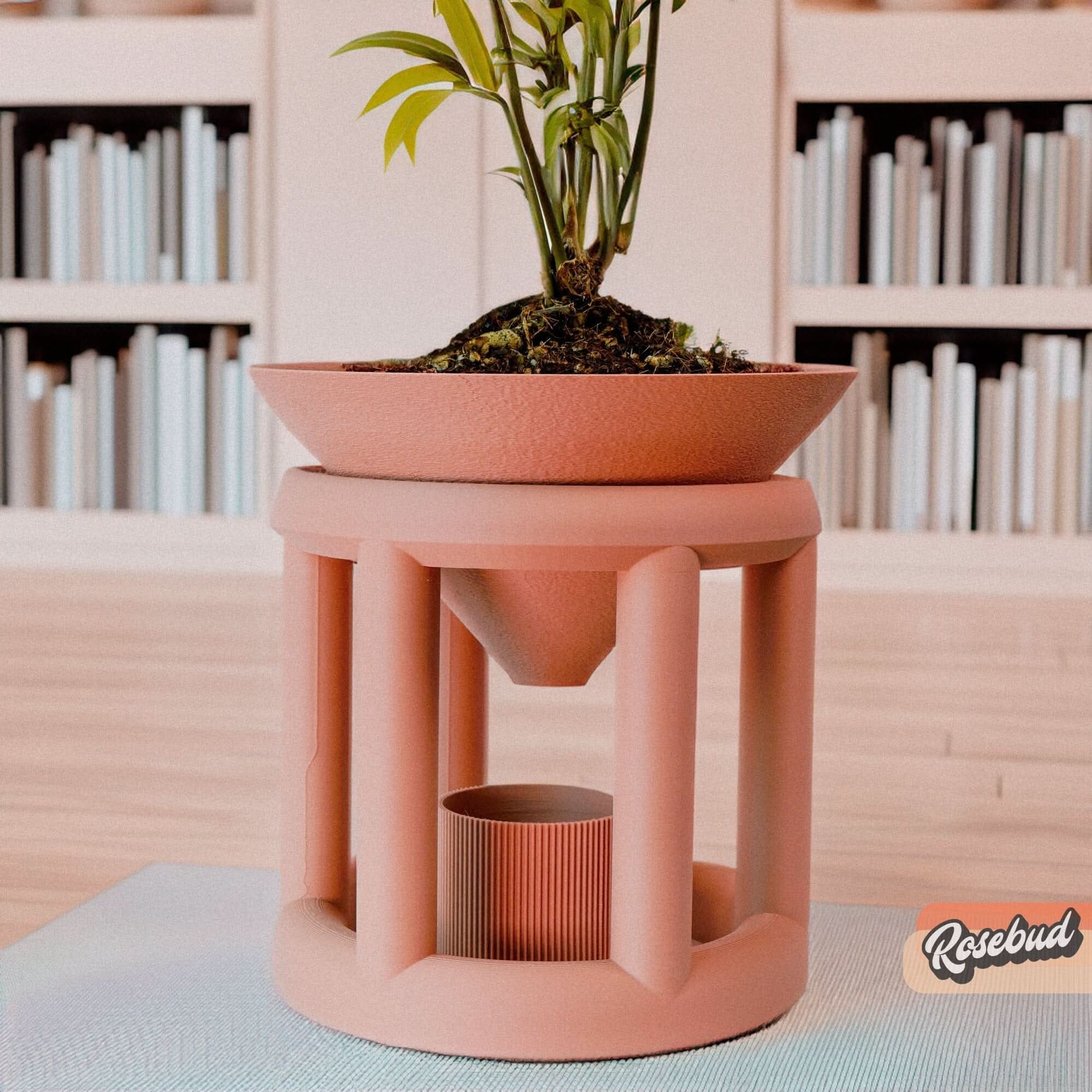 Rosebud HomeGoods Pots &amp; Planters Terracotta Conduit Plant Stand with Planter &amp; Catch
