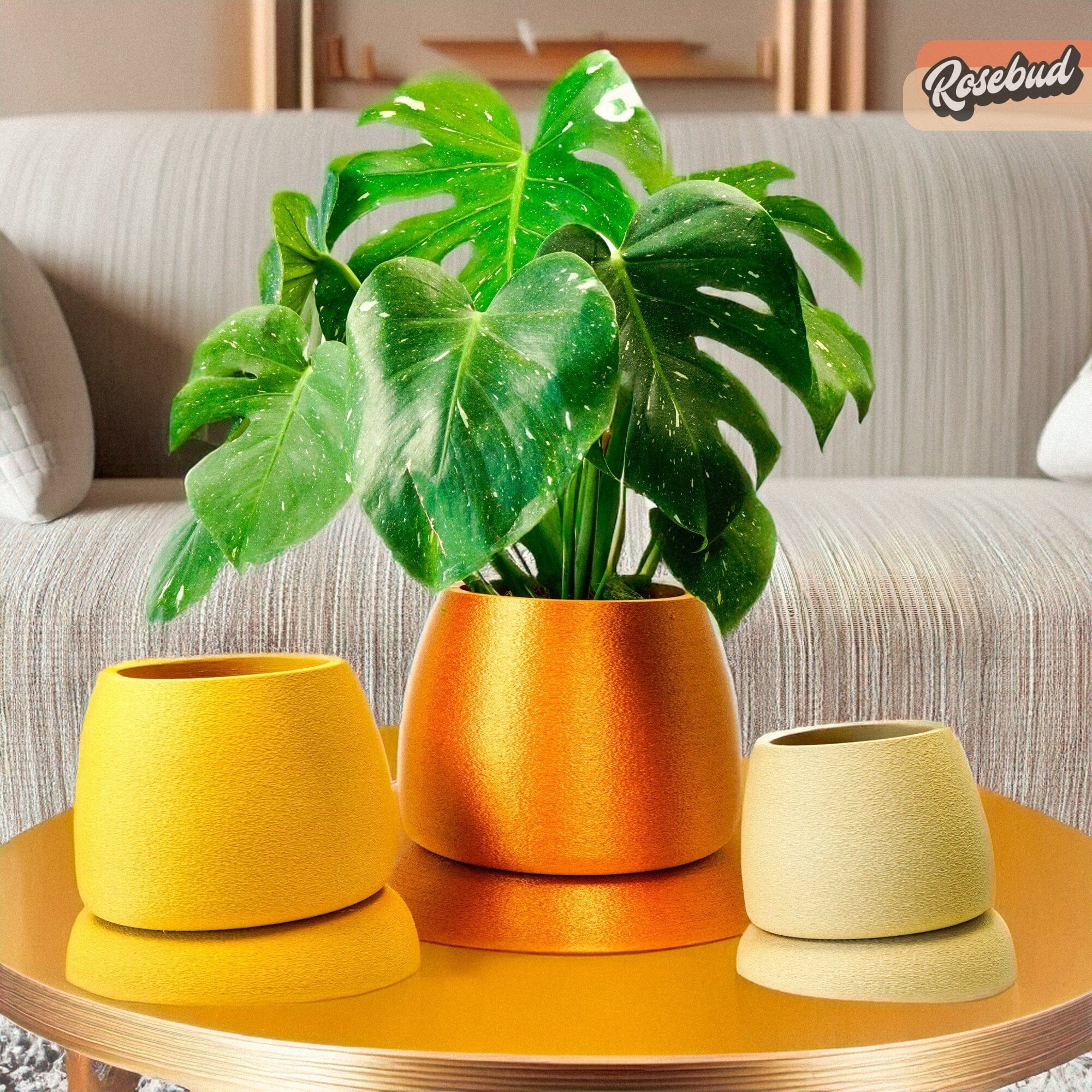 Rosebud HomeGoods Pots &amp; Planters Beige / SMALL Nubium Planter