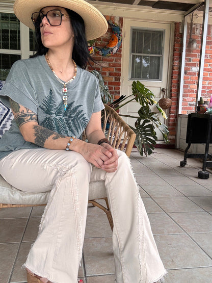 Handmade Ceramic Milagro Tile Necklace: Turquoise &amp; Jasper