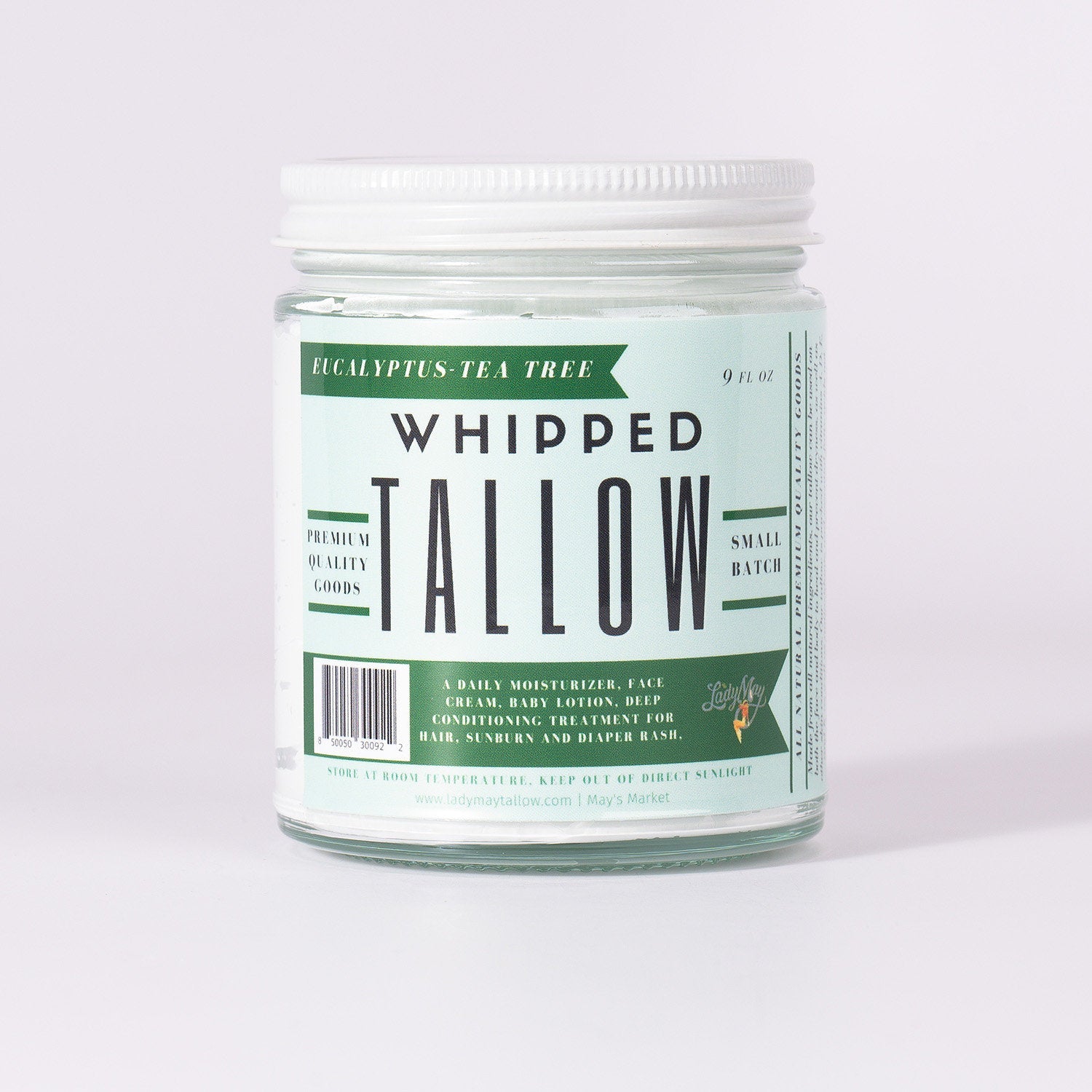 Whipped Tallow Trio - 9oz - Lavender, Vanilla, Eucalyptus Premium Quality All Natural Gift Box by The Lady May - My American Goods