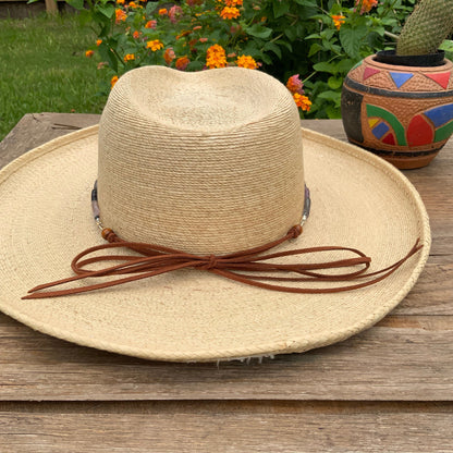 Fluorite and Kiwi Jasper Hatband, Gemstone Hat Band