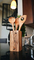 Olive Wood Spoon Set With Holder - My American Goods