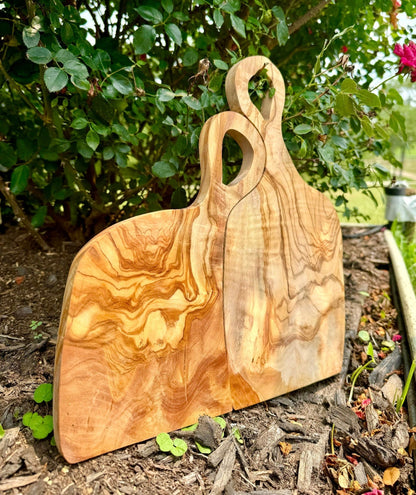 Custom Olive Wood &quot;Kissing&quot; Wood Cutting Board - My American Goods