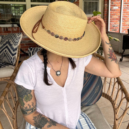 Fluorite and Kiwi Jasper Hatband, Gemstone Hat Band