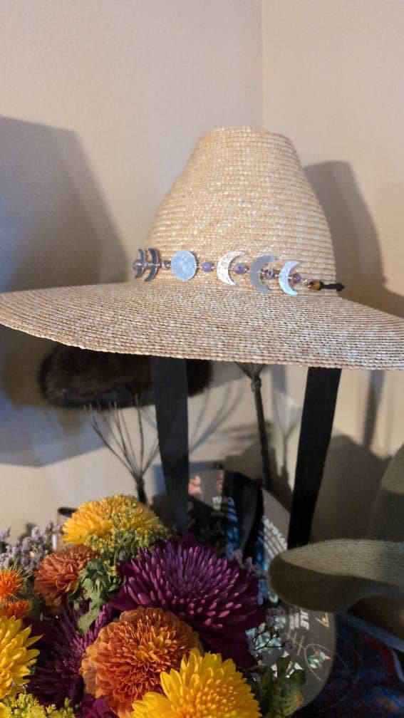 Moon Phase Hatband, Celestial Hat Band