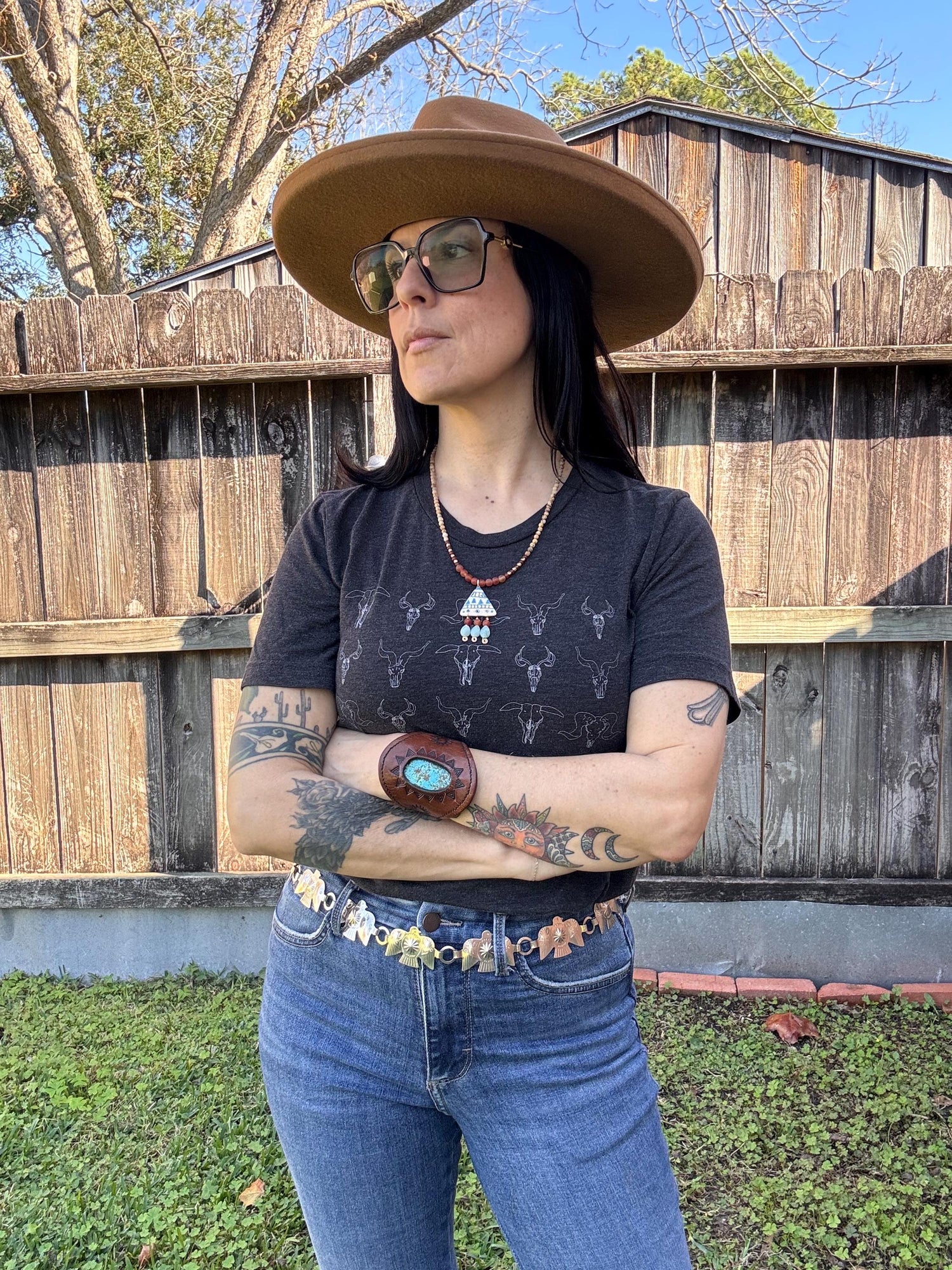 Tribal Ceramic Bead Necklace: Amazonite &amp; Carnelian