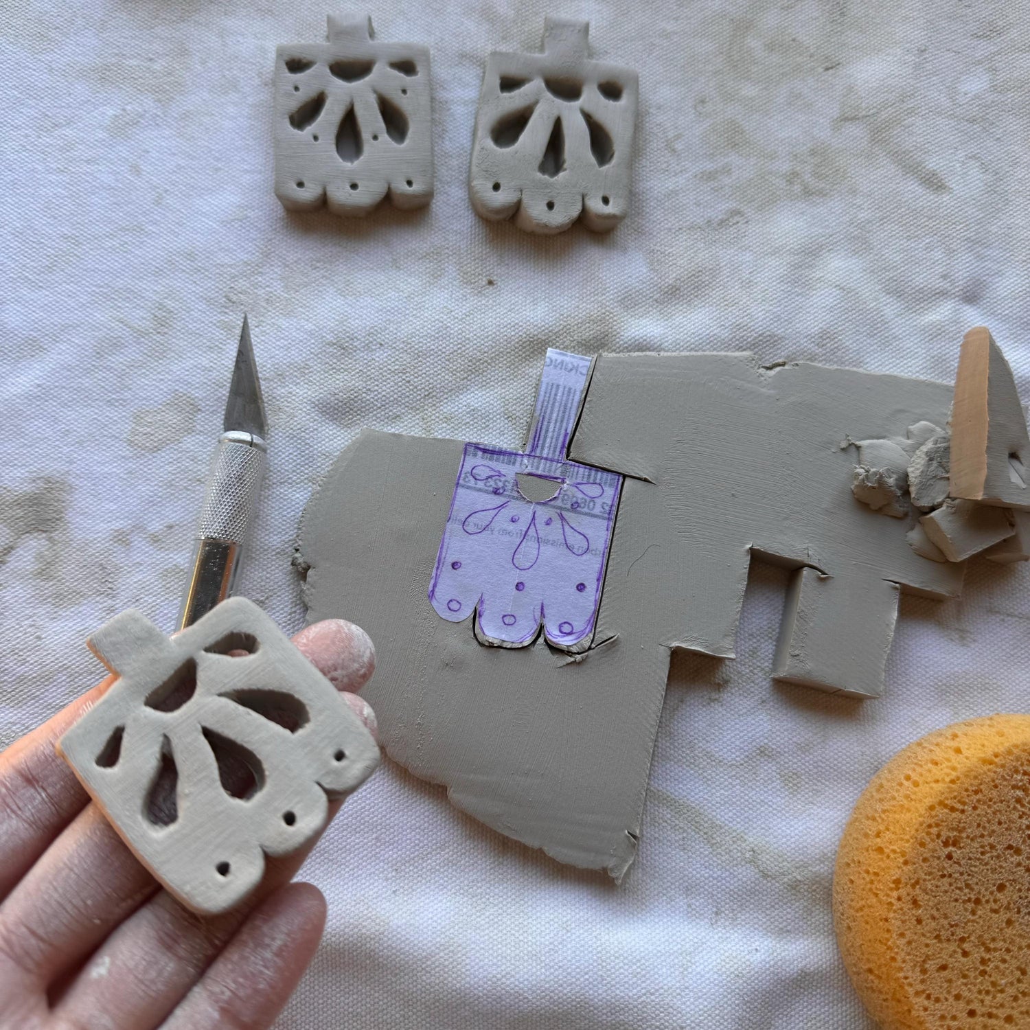 Handmade Ceramic Necklace: Labradorite &amp; Turquoise Fringe