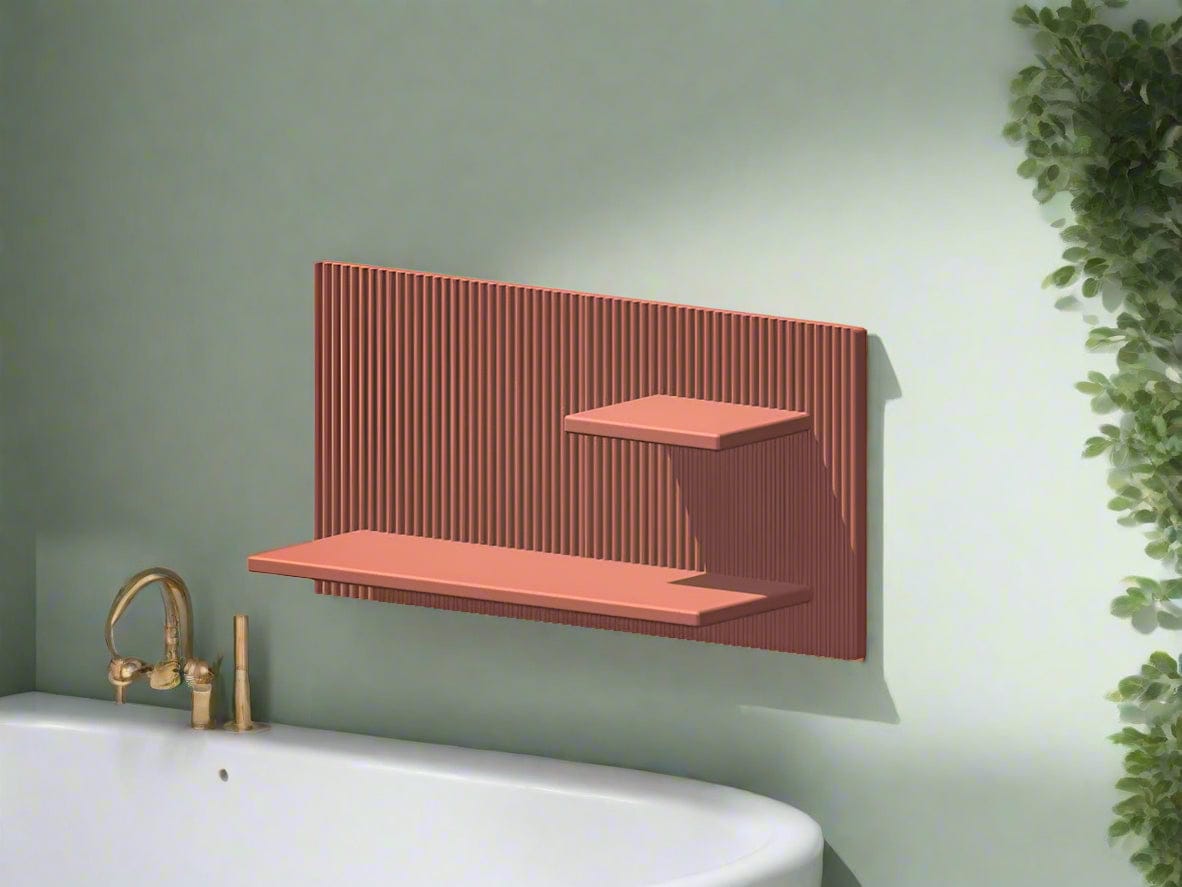 Rosebud HomeGoods Floating Shelf Modern Floating Wall Shelf, Unique Retro Home Decor, 3D Printed Perfume Display/Reed Diffuser Shelf, Wall Shelf Catchall, Hosting Decor Gift, EDGE