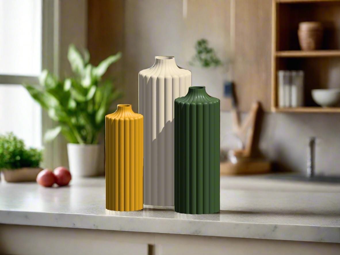 Rosebud HomeGoods Vases Haute Top Floral Vase – Modern Vase for Flowers, Mother’s Day Gift, Aesthetic Home Decor, 3 Sizes, Bold Colors, Unique Vase for Living Room