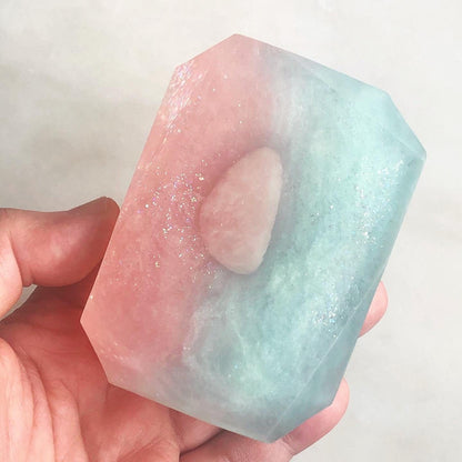 Love Spelled Rose Quartz Crystal Soap