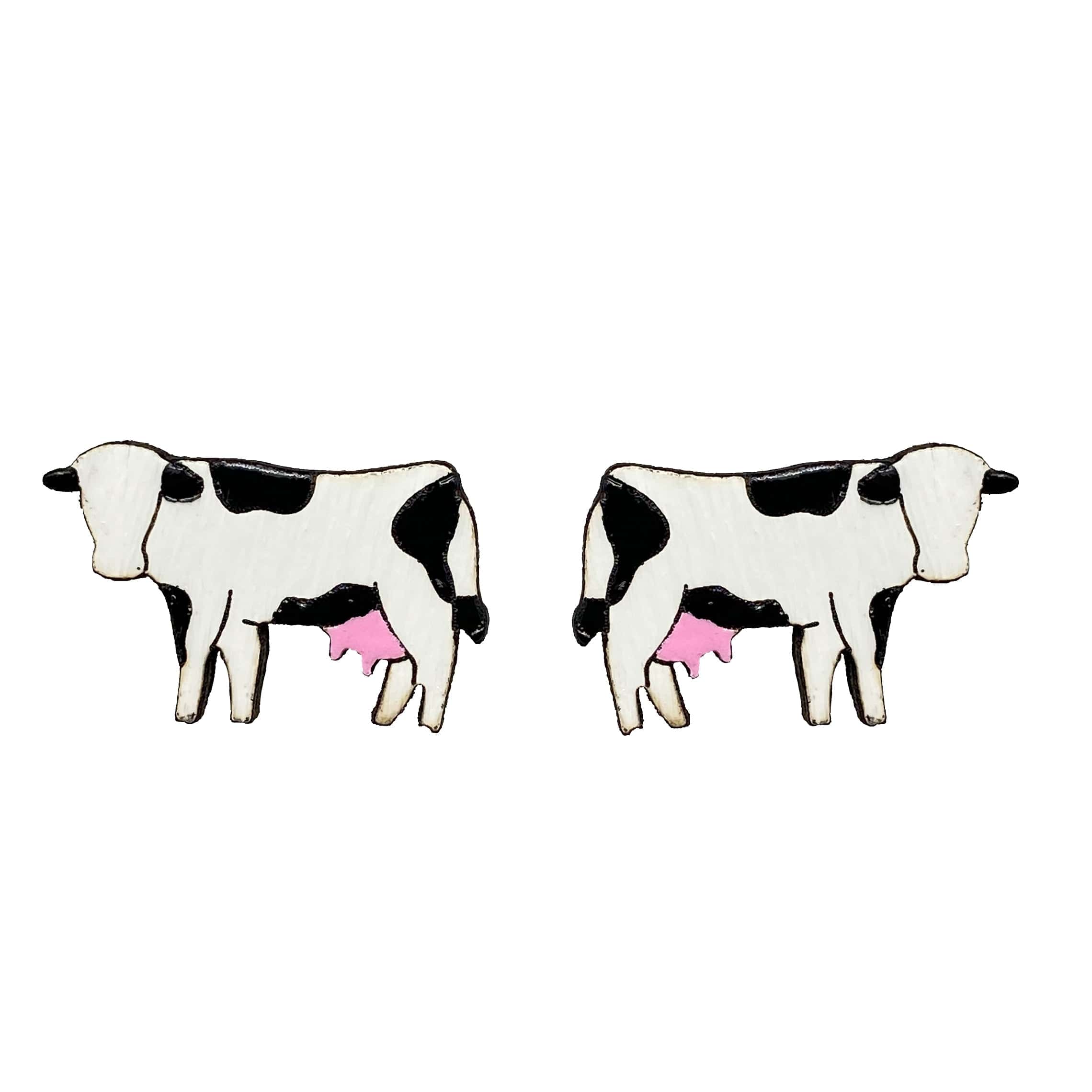 LE CHIC MIAMI Black and White Cow Studs - 2 Colors Available