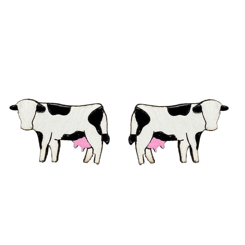 LE CHIC MIAMI Black and White Cow Studs - 2 Colors Available