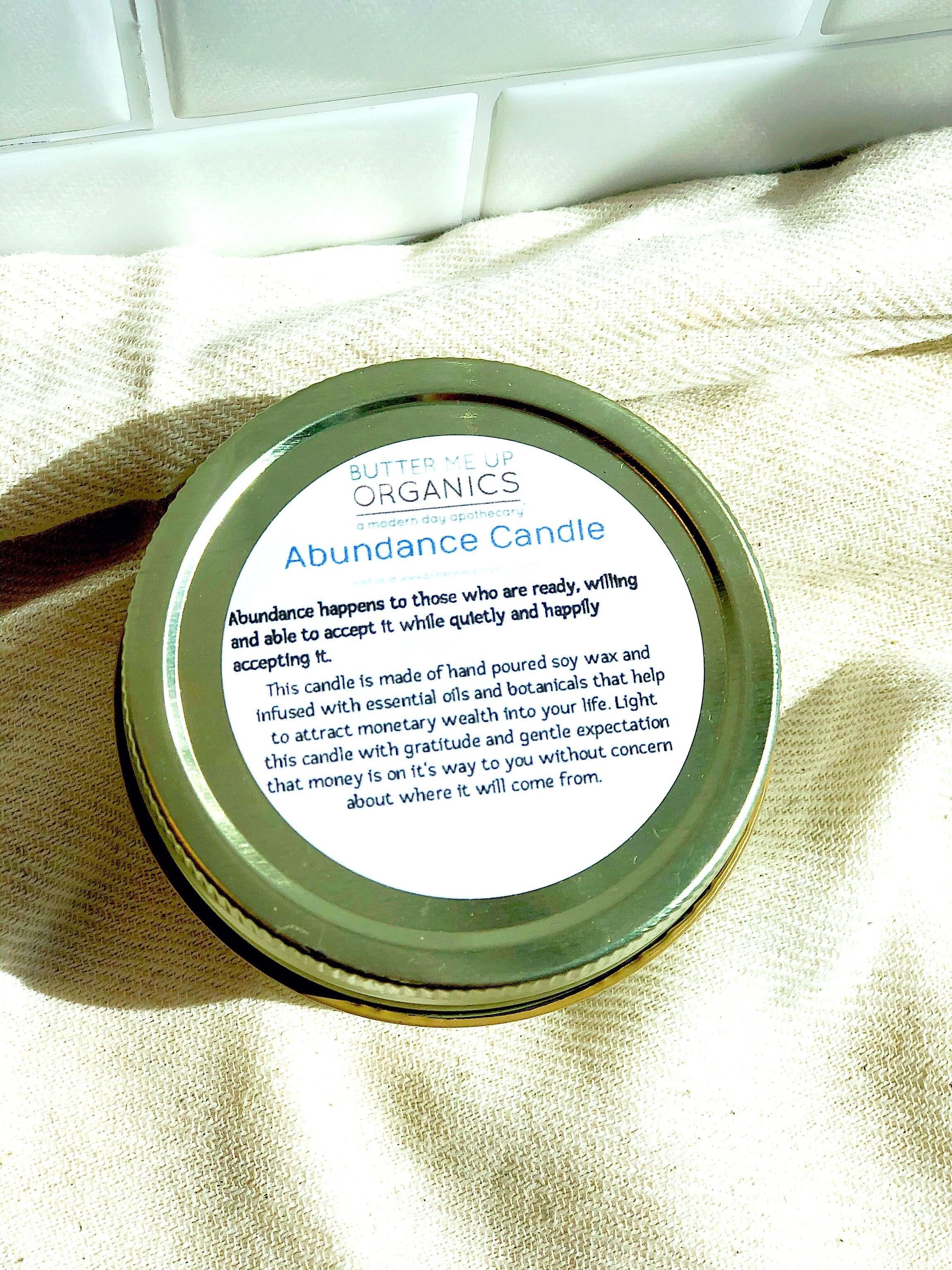 Butter Me Up Organics candle Abundance Candle – Hand-Poured Soy Ritual Candle