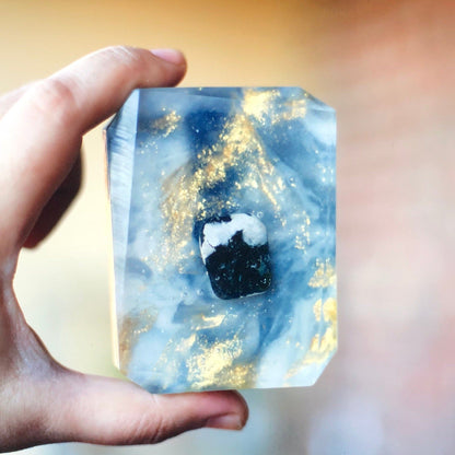 Luna Moon Charcoal &amp; Shea Butter Crystal Soap