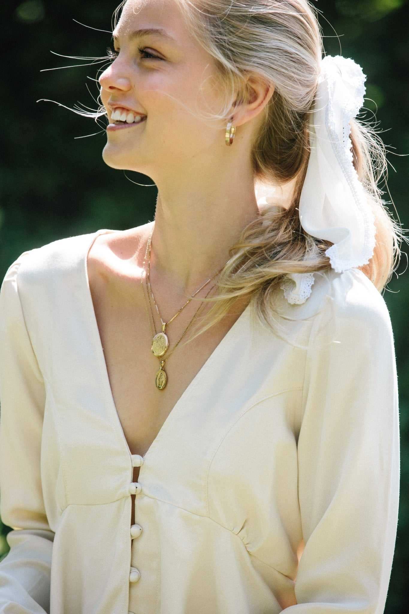 Penelope Ivory Silk Bandana