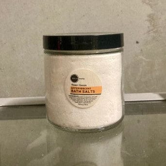 Heliotrope SF Bath Salt Honey Amber 14 oz Glass Jar Effervescent Bath Fizzies w/Jojoba &amp; Silk Proteins - NEW SCENTS!