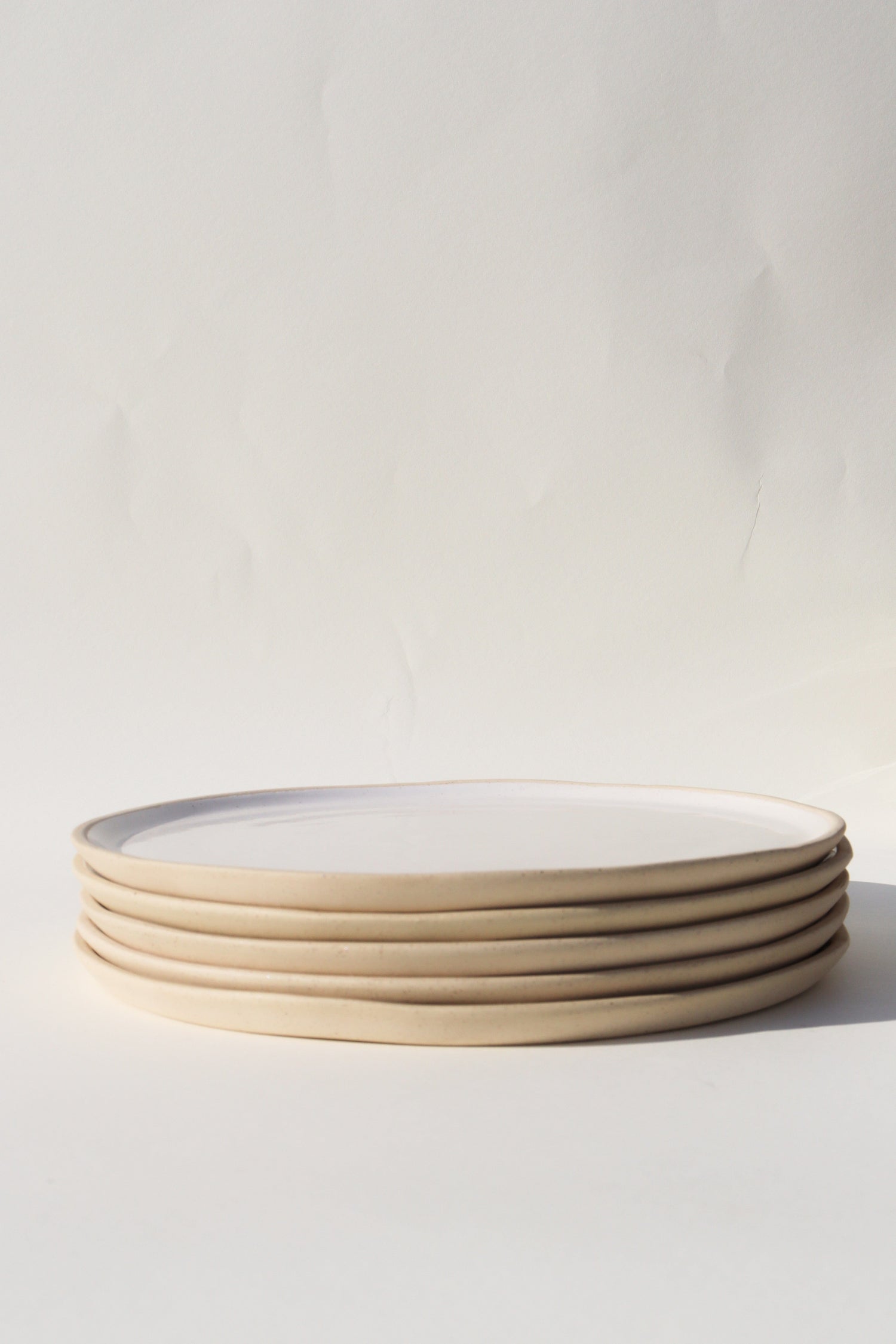 Glazed Garage Ceramics plates Jetty Salad Plate | White Speckle (Set of 4)