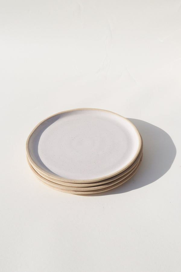 Glazed Garage Ceramics plates Jetty Salad Plate | White Speckle (Set of 4)