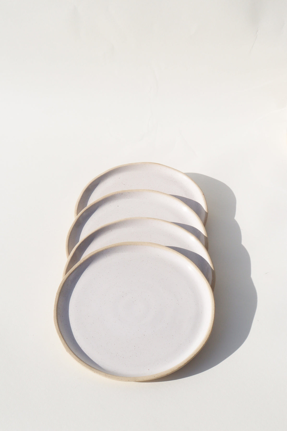 Glazed Garage Ceramics plates Jetty Salad Plate | White Speckle (Set of 4)