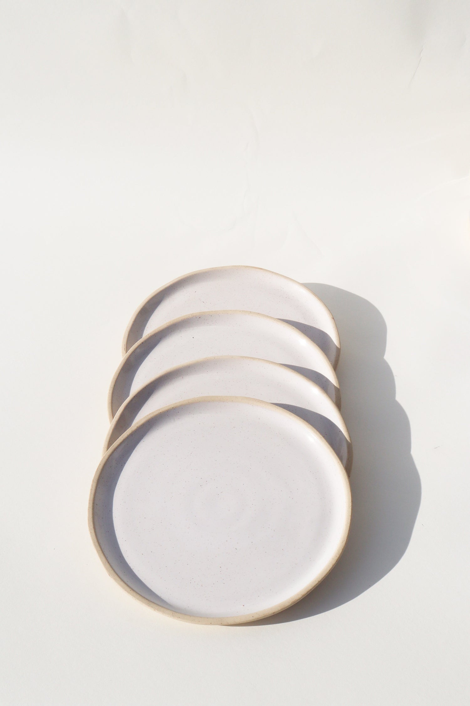 Glazed Garage Ceramics plates Jetty Salad Plate | White Speckle (Set of 4)