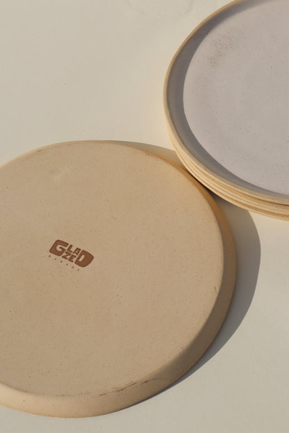 Glazed Garage Ceramics plates Jetty Salad Plate | White Speckle (Set of 4)