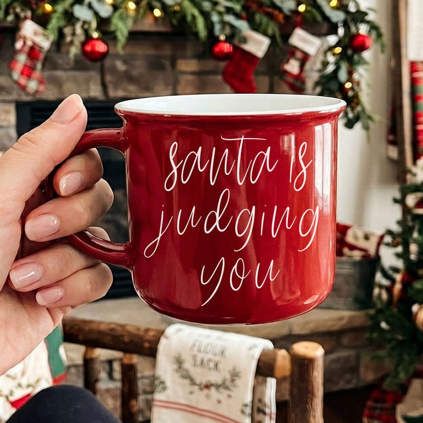 Gia Roma Coffee Mug, Red Santa is Judging Mug