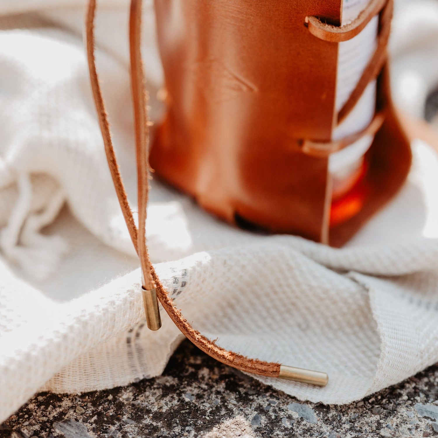 The Local Branch Leather Rambler Bottle Sling - USA Made