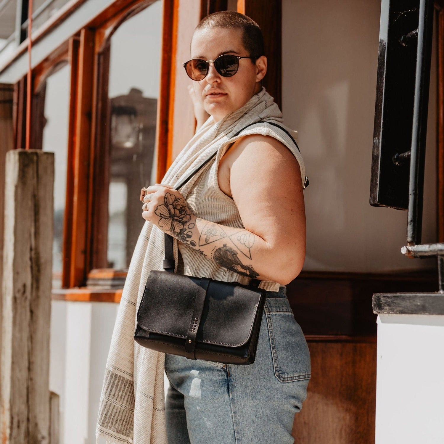 The Local Branch Leather Black The Navigator Purse - USA Made