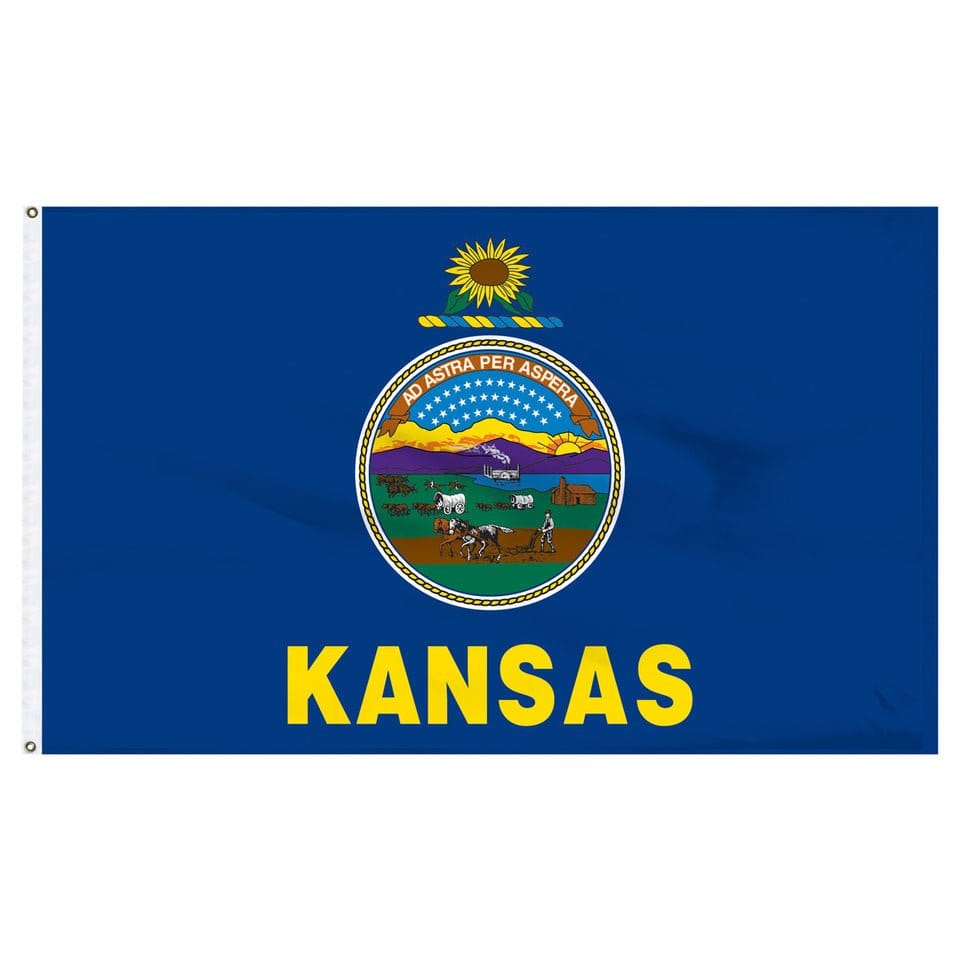 Flags Unlimited USA Nylon State Flags Kansas