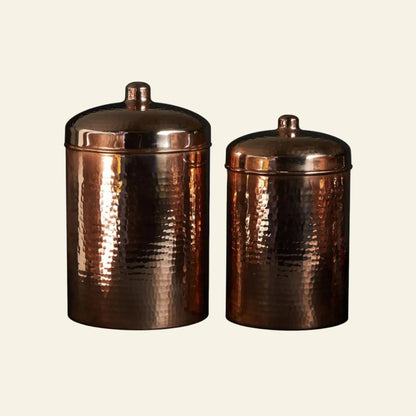 Sertodo Canisters Polished Copper Kitchen Canisters - Large Set, 2 Pieces