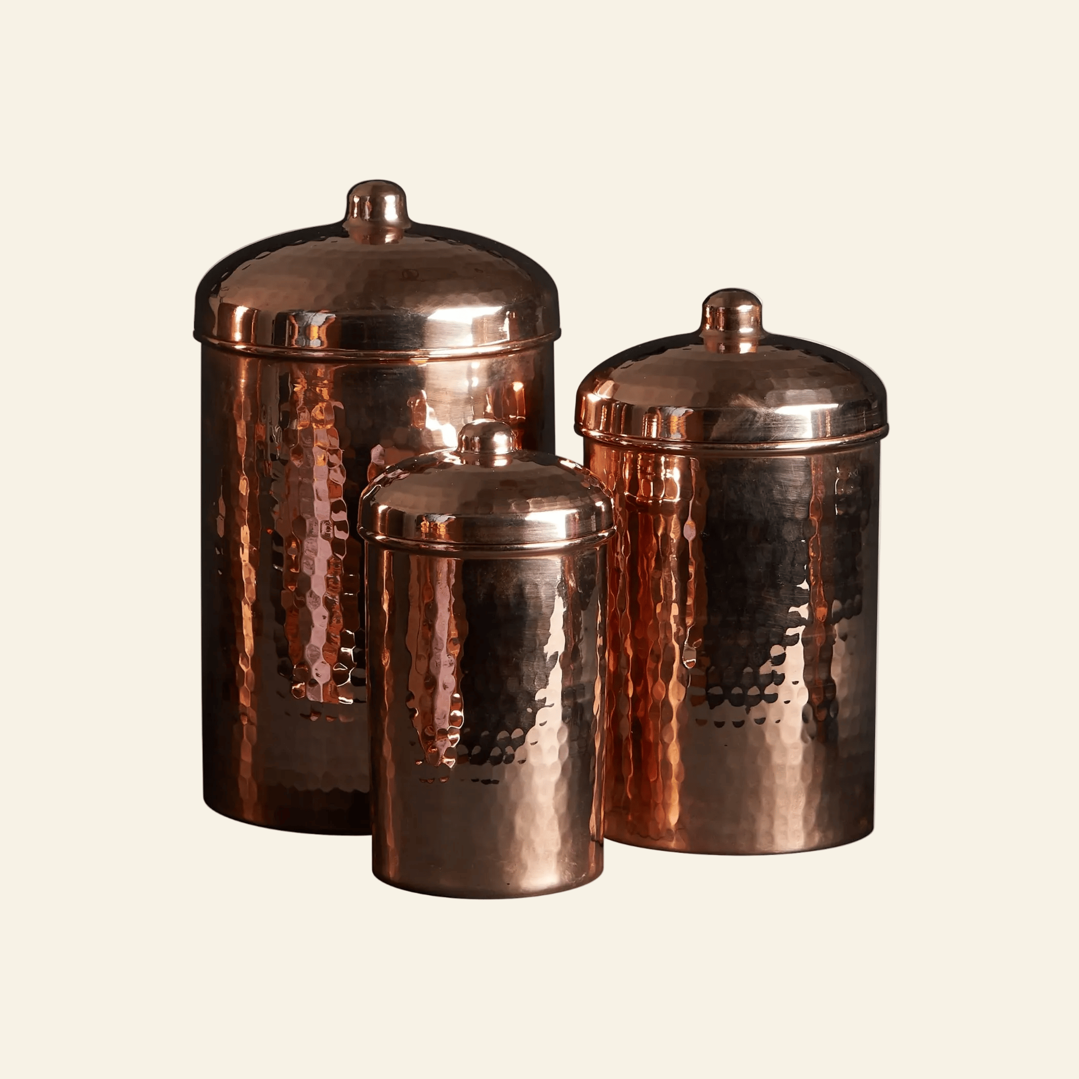 Sertodo Canisters Copper Kitchen Canisters - Small Set, 3 Pieces