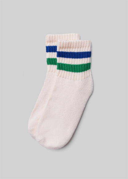 American Trench Socks kelly green/royal / One Size The Retro Stripe Quarter Crew