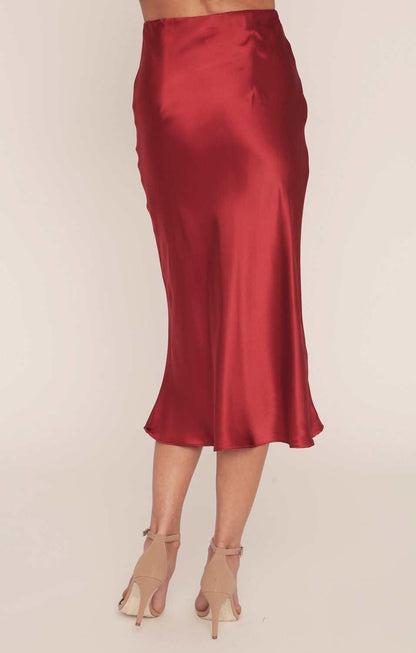 Kendall Tango Red Silk Slip Skirt