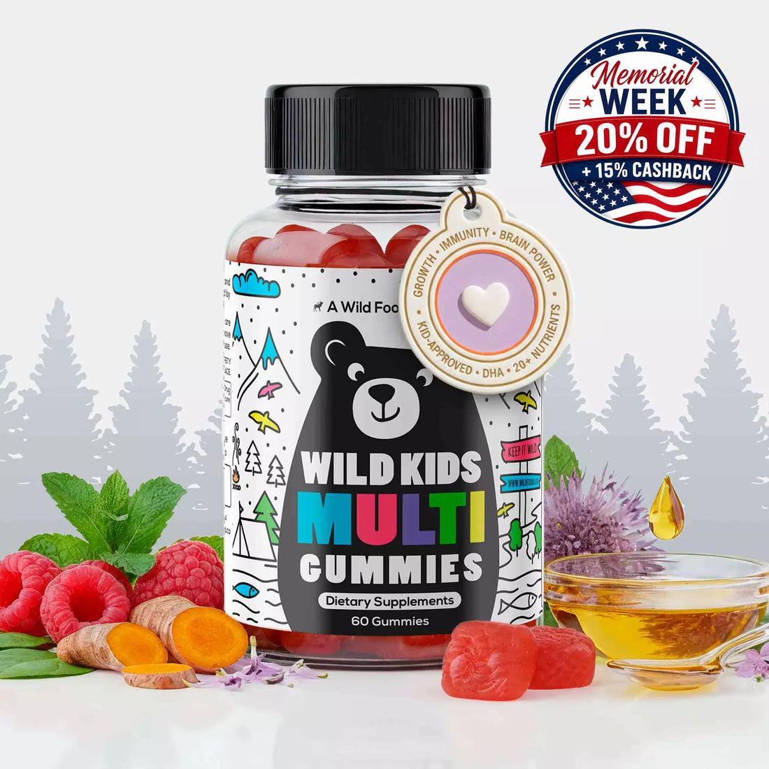 Wild Foods Wild Kids Multivitamin Gummies – Everyday Essentials in a Fruity Bite