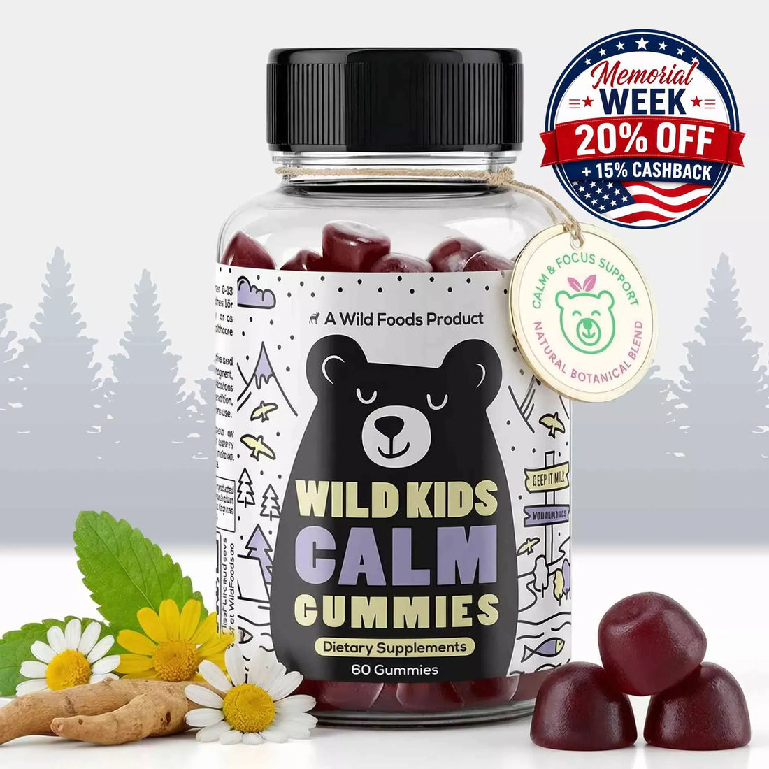Wild Foods Wild Kids Calm Gummies – Plant-Based Botanical Blend