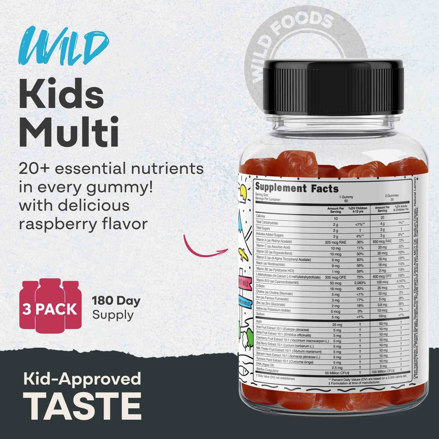 Wild Kids Multivitamin Gummies – Growth Support For Strong &amp; Healthy Kids - My American Goods